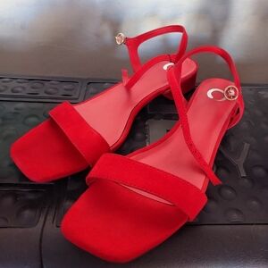 Journee Collection Vibrant Red Sandals